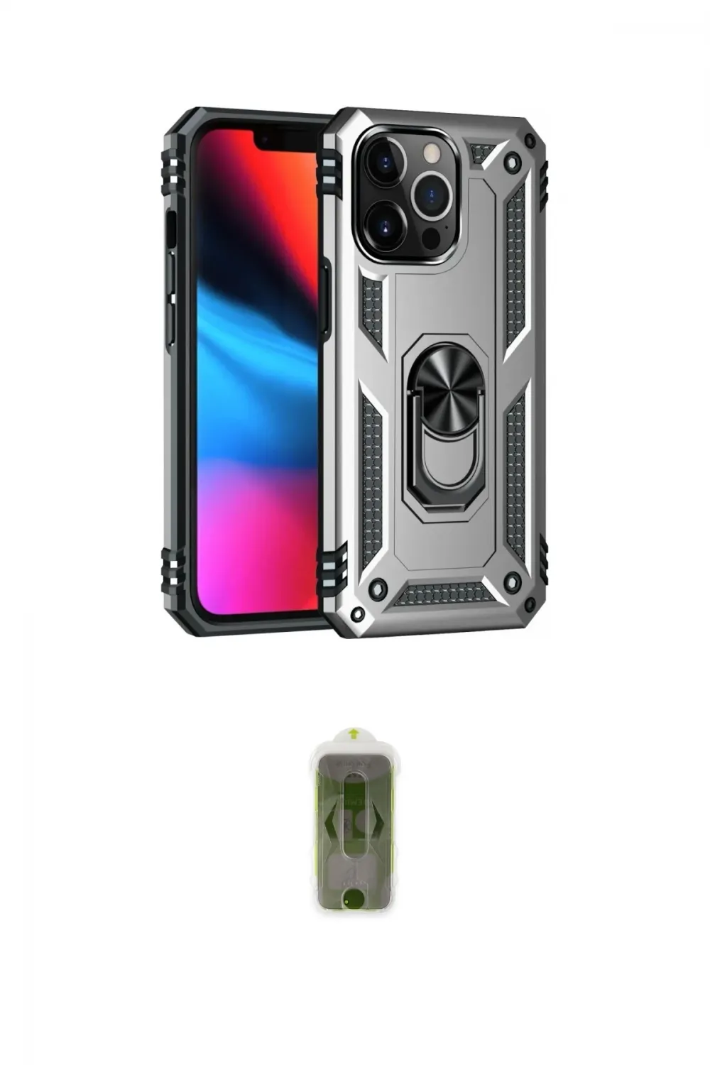 ieg™ iPhone 14 Pro Kılıf Ahenk Klasik Koleksiyonu - Siyah Joko Magic 5D Hayalet Cam