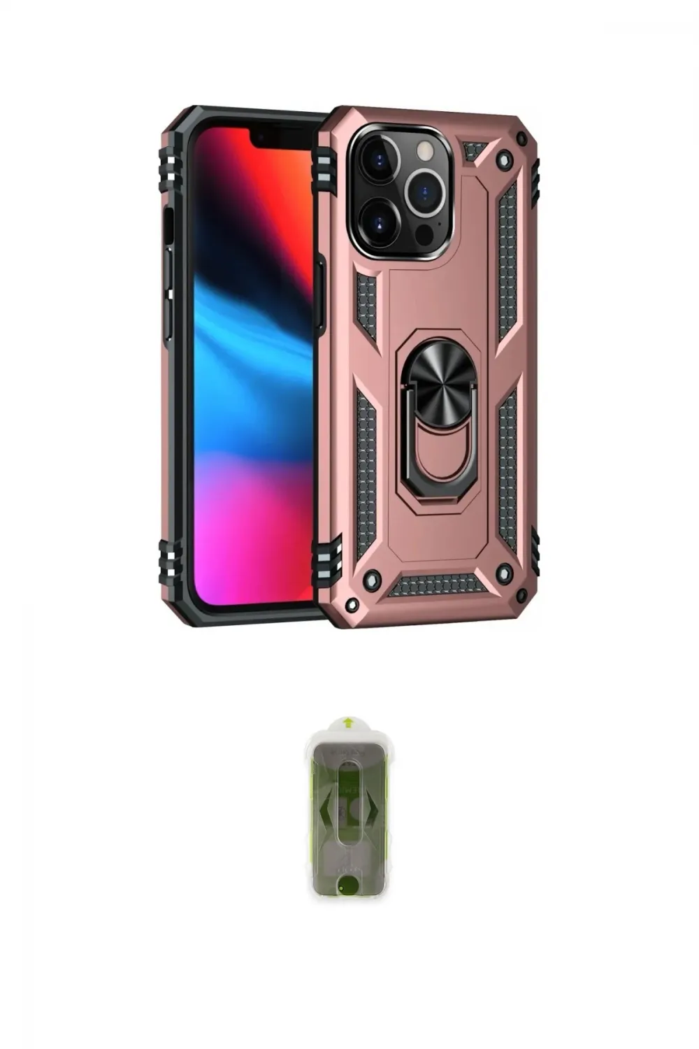 ieg™ iPhone 14 Pro Kılıf Ahenk Klasik Koleksiyonu - Siyah Joko Magic 5D Hayalet Cam