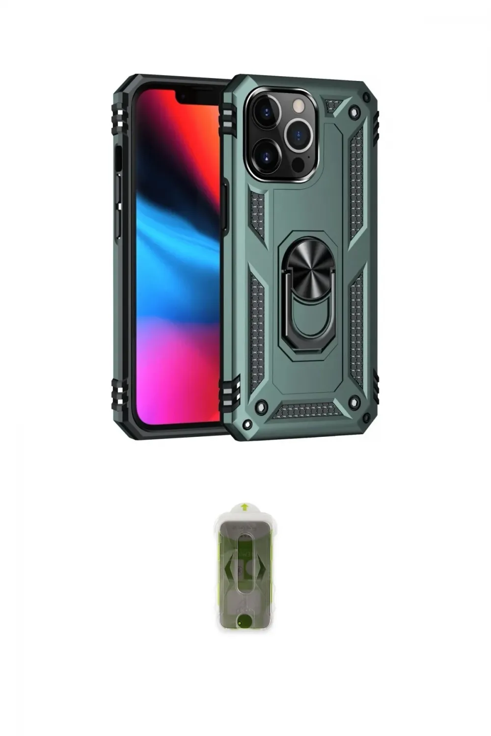 ieg™ iPhone 14 Pro Kılıf Ahenk Klasik Koleksiyonu - Siyah Joko Magic 5D Hayalet Cam