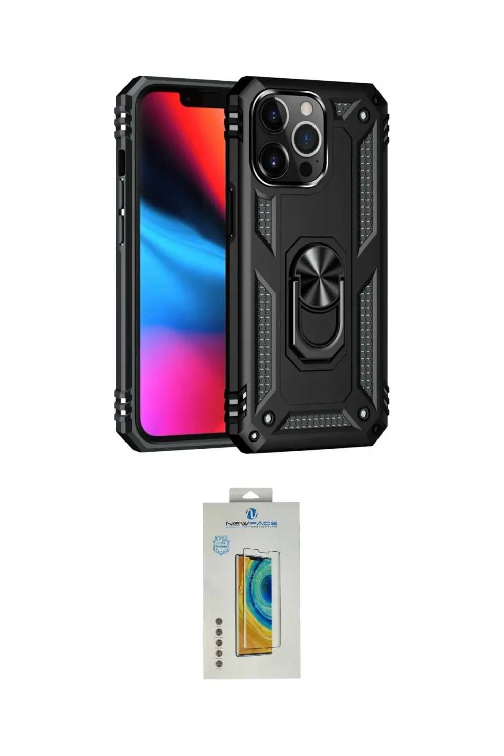 ieg™ iPhone 14 Pro Kılıf Ahenk Klasik Koleksiyonu - Siyah Polymer Nano Ekran Koruyucu