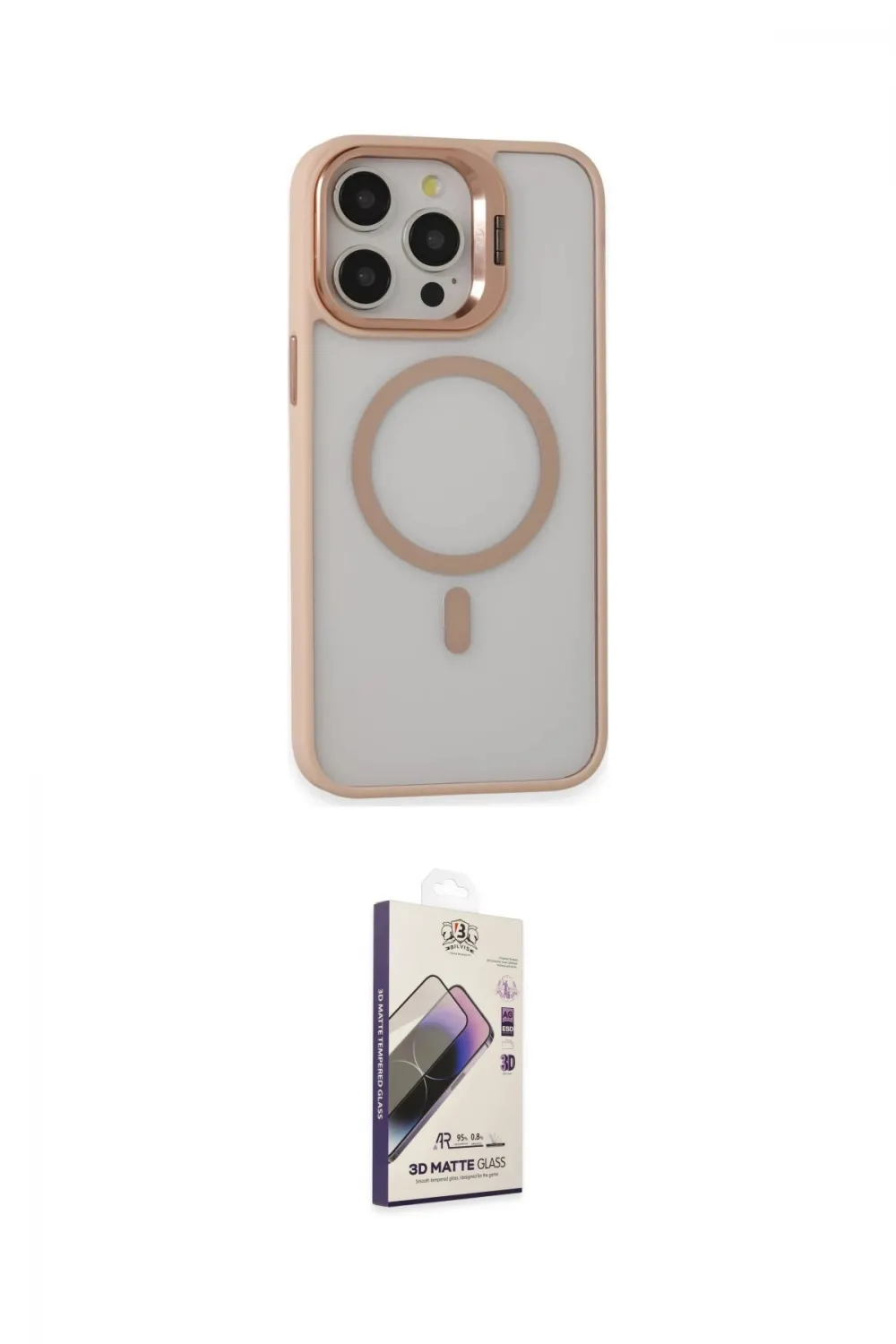 ieg™ iPhone 14 Pro Kılıf Ahenk Klasik Özel Seri - Siyah Bilvis 3D Mat Cam Ekran Koruyucu