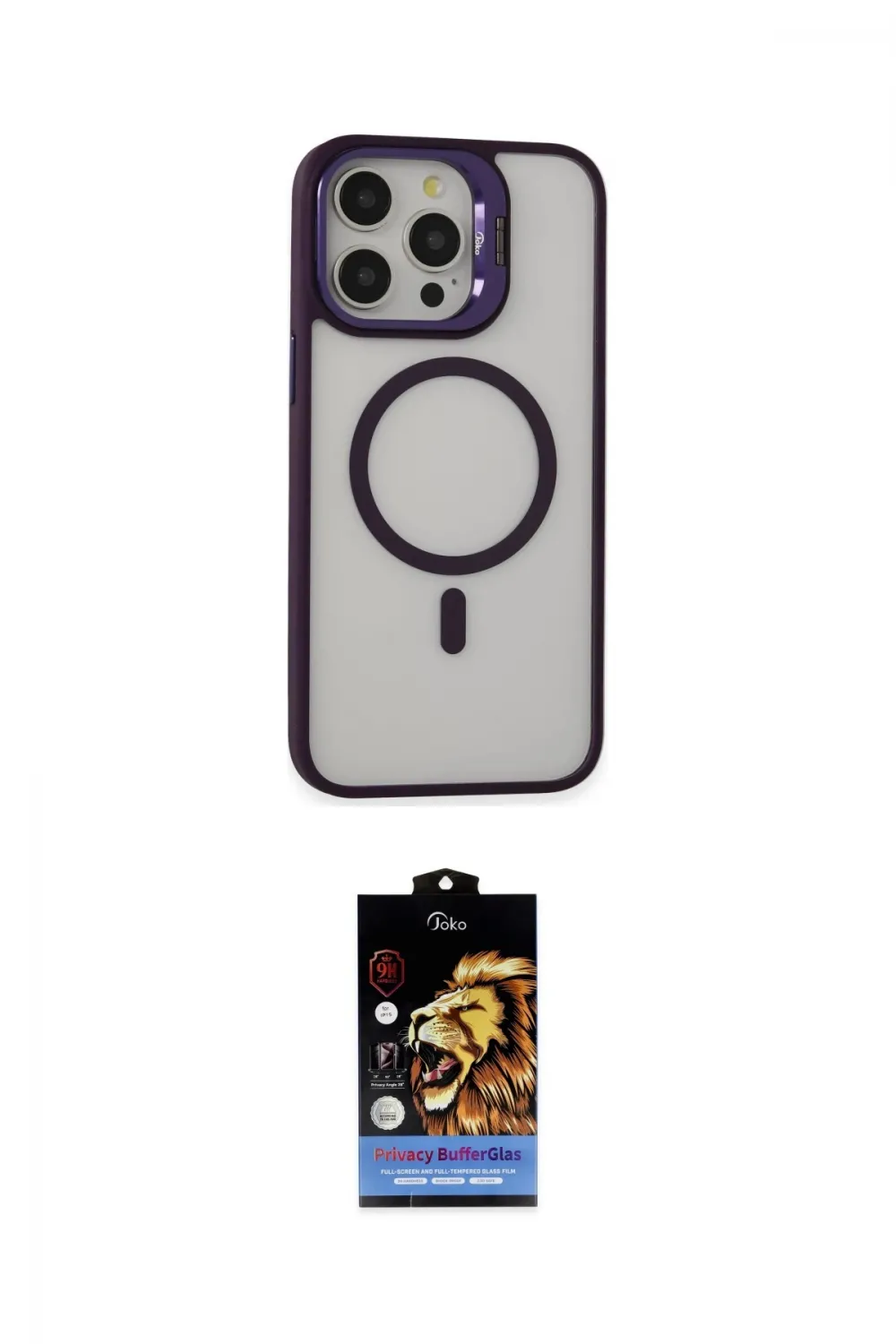 ieg™ iPhone 14 Pro Kılıf Ahenk Klasik Özel Seri - Siyah Buffer Hayalet Cam Ekran Koruyucu