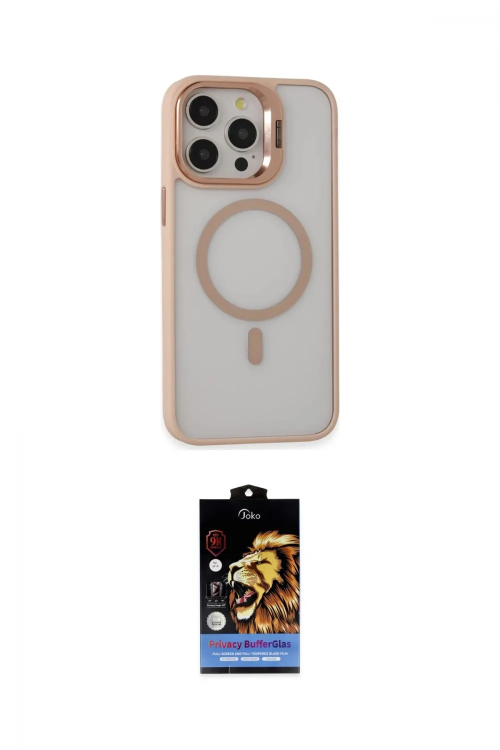 ieg™ iPhone 14 Pro Kılıf Ahenk Klasik Özel Seri - Siyah Buffer Hayalet Cam Ekran Koruyucu