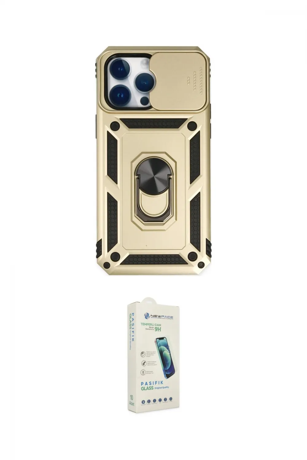 ieg™ iPhone 14 Pro Kılıf Ahenk Klasik - Şeffaf Pasifik Cam Ekran Koruyucu