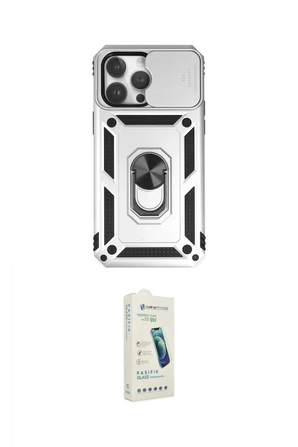 ieg™ iPhone 14 Pro Kılıf Ahenk Klasik - Şeffaf Pasifik Cam Ekran Koruyucu