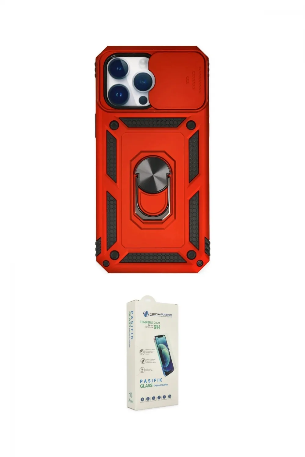ieg™ iPhone 14 Pro Kılıf Ahenk Klasik - Şeffaf Pasifik Cam Ekran Koruyucu
