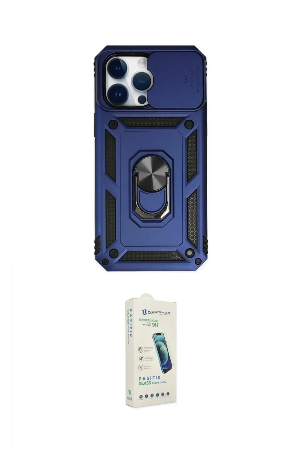 ieg™ iPhone 14 Pro Kılıf Ahenk Klasik - Şeffaf Pasifik Cam Ekran Koruyucu