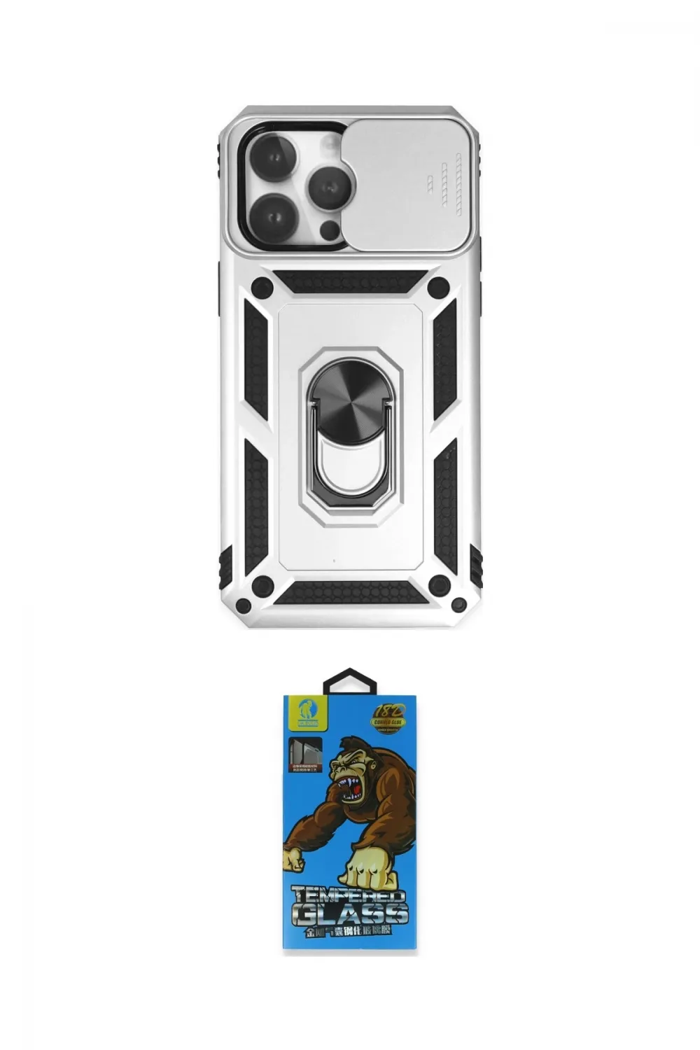 ieg™ iPhone 14 Pro Kılıf Ahenk Klasik - Siyah 18D Cam Ekran Koruyucu
