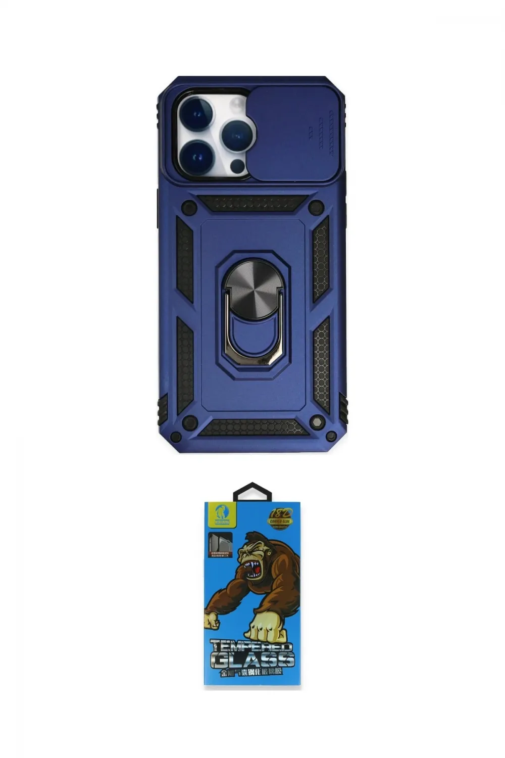 ieg™ iPhone 14 Pro Kılıf Ahenk Klasik - Siyah 18D Cam Ekran Koruyucu