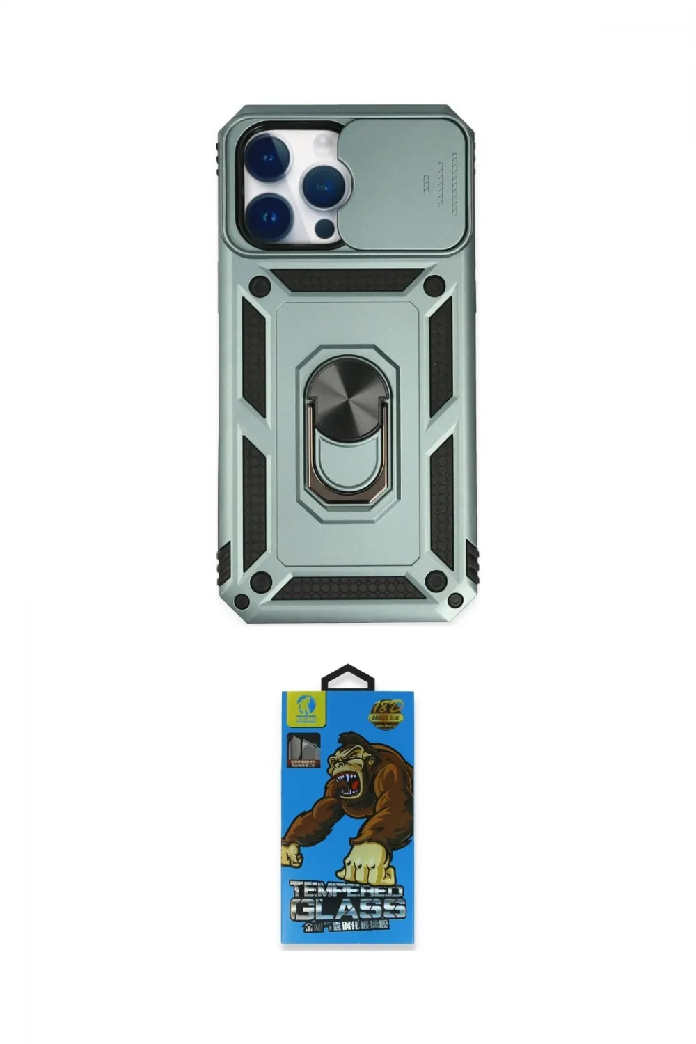 ieg™ iPhone 14 Pro Kılıf Ahenk Klasik - Siyah 18D Cam Ekran Koruyucu