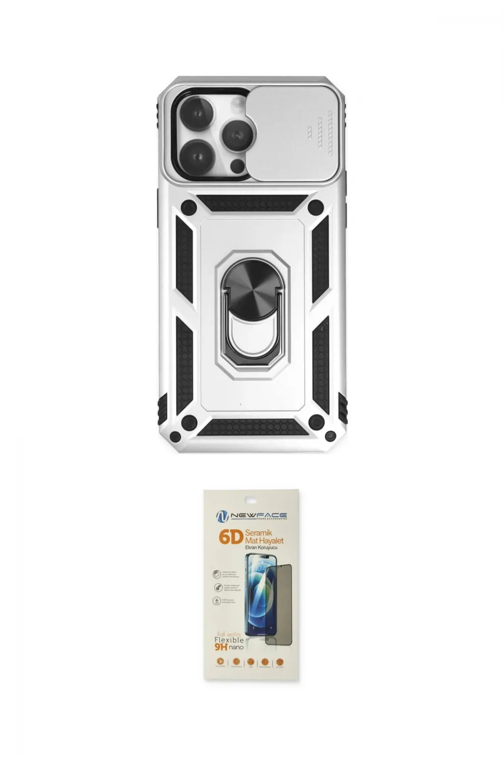 ieg™ iPhone 14 Pro Kılıf Ahenk Klasik - Siyah 6D Mat Seramik Hayalet Nano Ekran Koruyucu