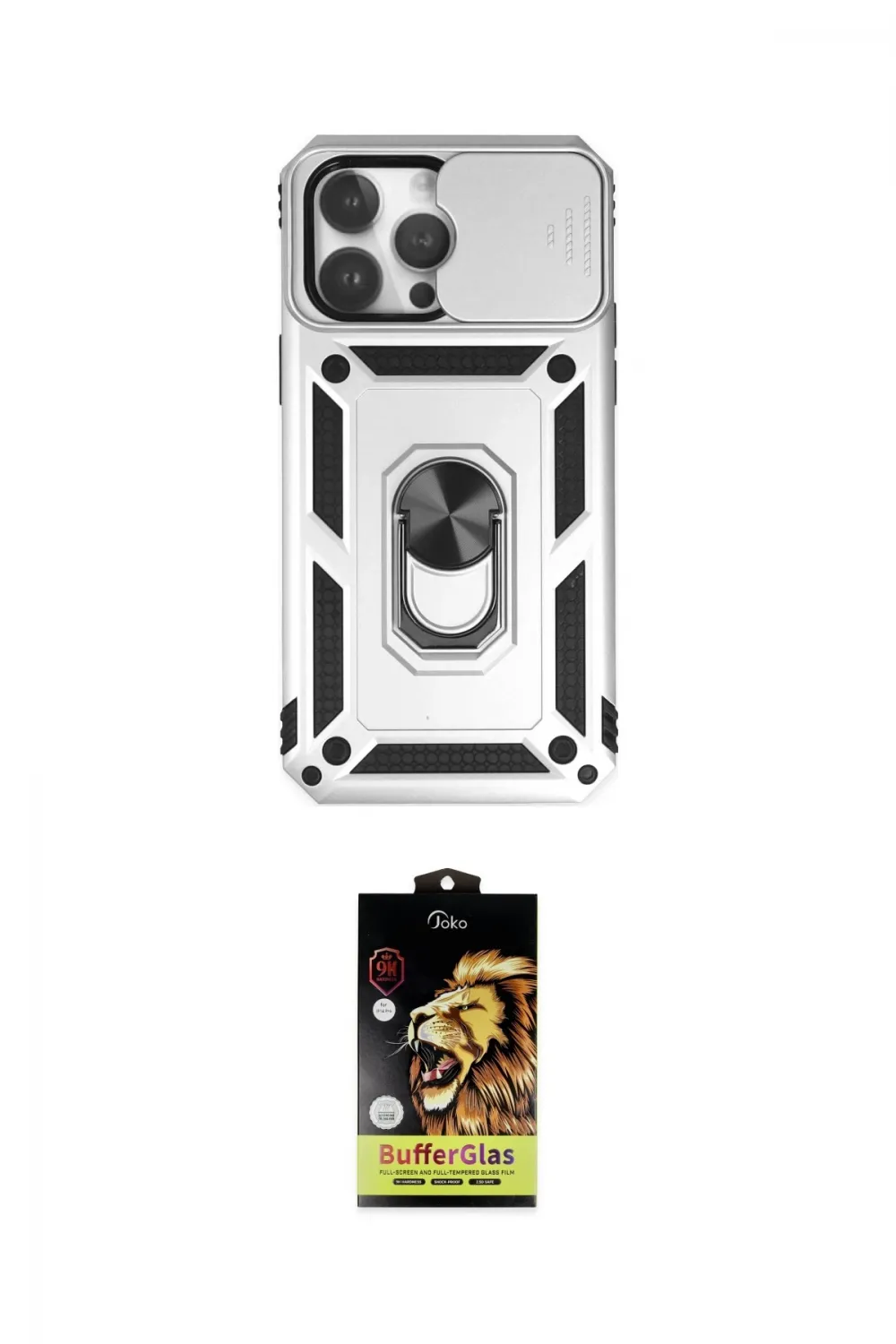 ieg™ iPhone 14 Pro Kılıf Ahenk Klasik - Siyah Buffer Cam Ekran Koruyucu