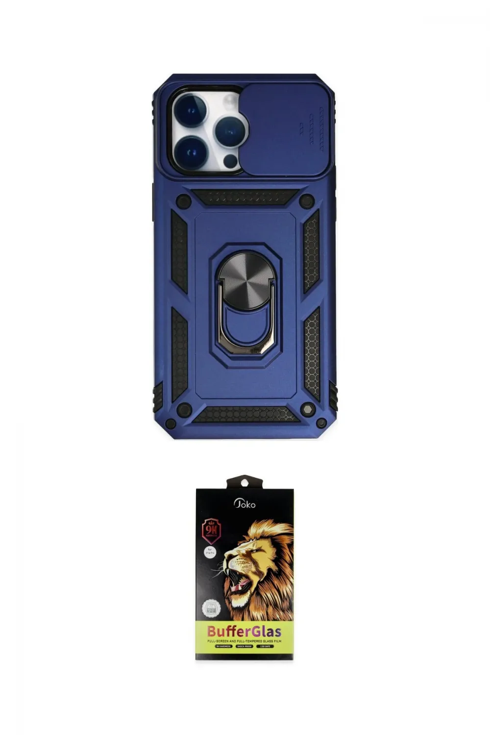 ieg™ iPhone 14 Pro Kılıf Ahenk Klasik - Siyah Buffer Cam Ekran Koruyucu