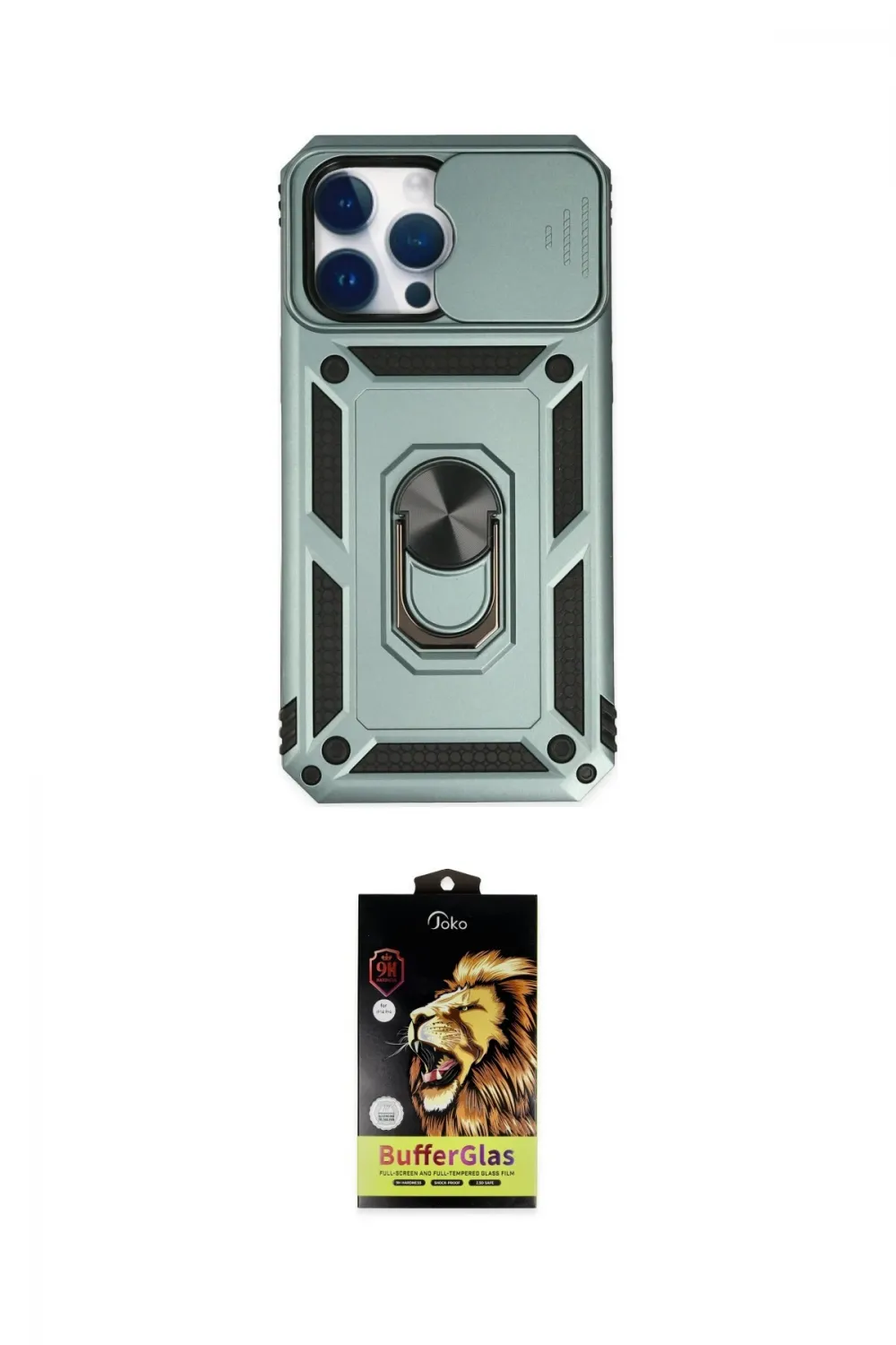 ieg™ iPhone 14 Pro Kılıf Ahenk Klasik - Siyah Buffer Cam Ekran Koruyucu