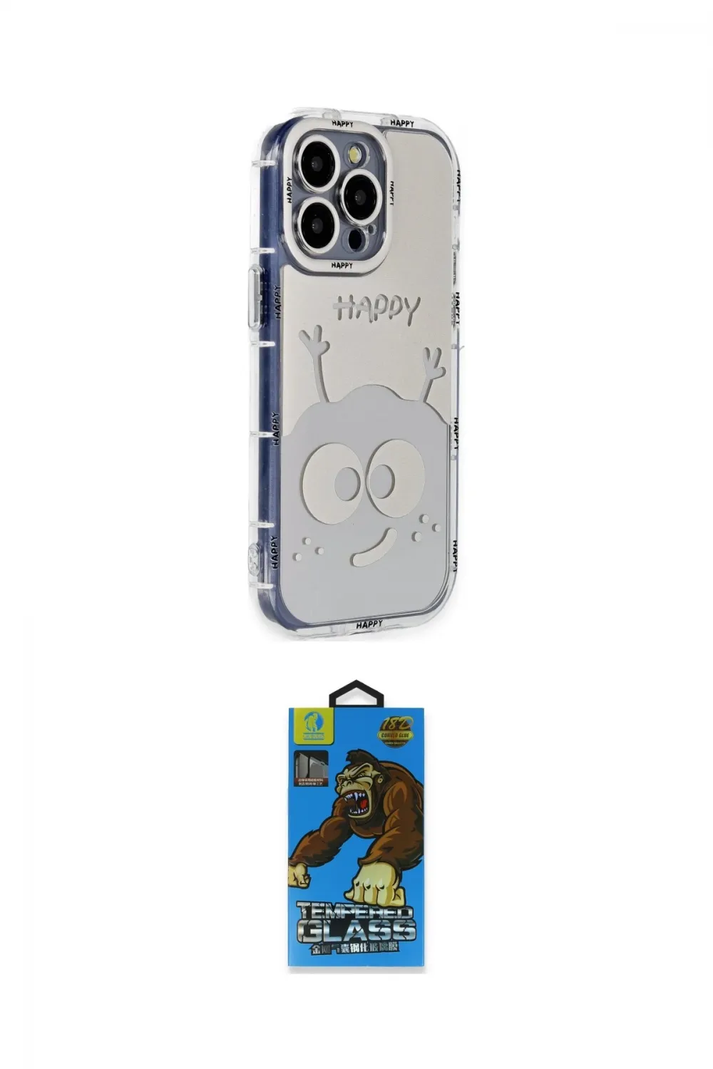 ieg™ iPhone 14 Pro Kılıf Ahenk Modern Serisi - Siyah 18D Cam Ekran Koruyucu