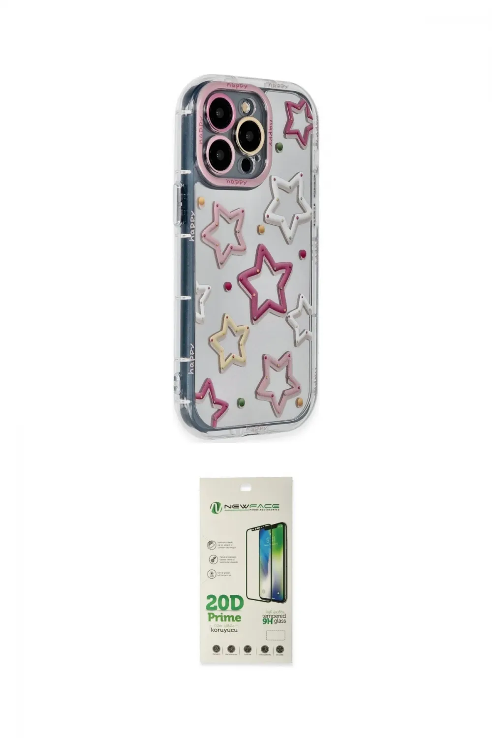 ieg™ iPhone 14 Pro Kılıf Ahenk Modern Serisi - Siyah 20D Premium Cam Ekran Koruyucu