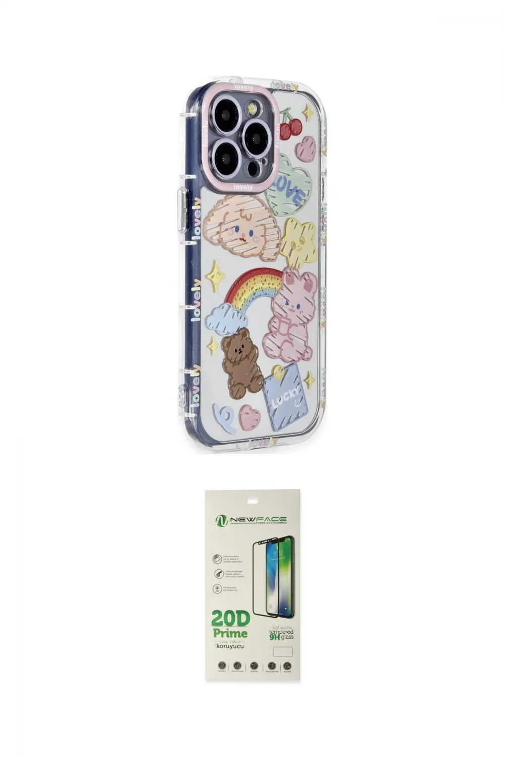 ieg™ iPhone 14 Pro Kılıf Ahenk Modern Serisi - Siyah 20D Premium Cam Ekran Koruyucu