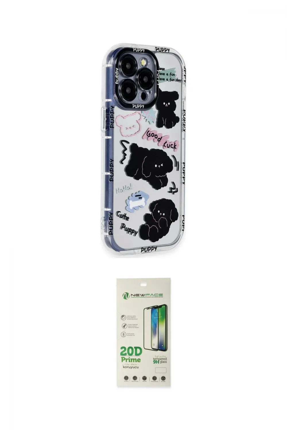 ieg™ iPhone 14 Pro Kılıf Ahenk Modern Serisi - Siyah 20D Premium Cam Ekran Koruyucu