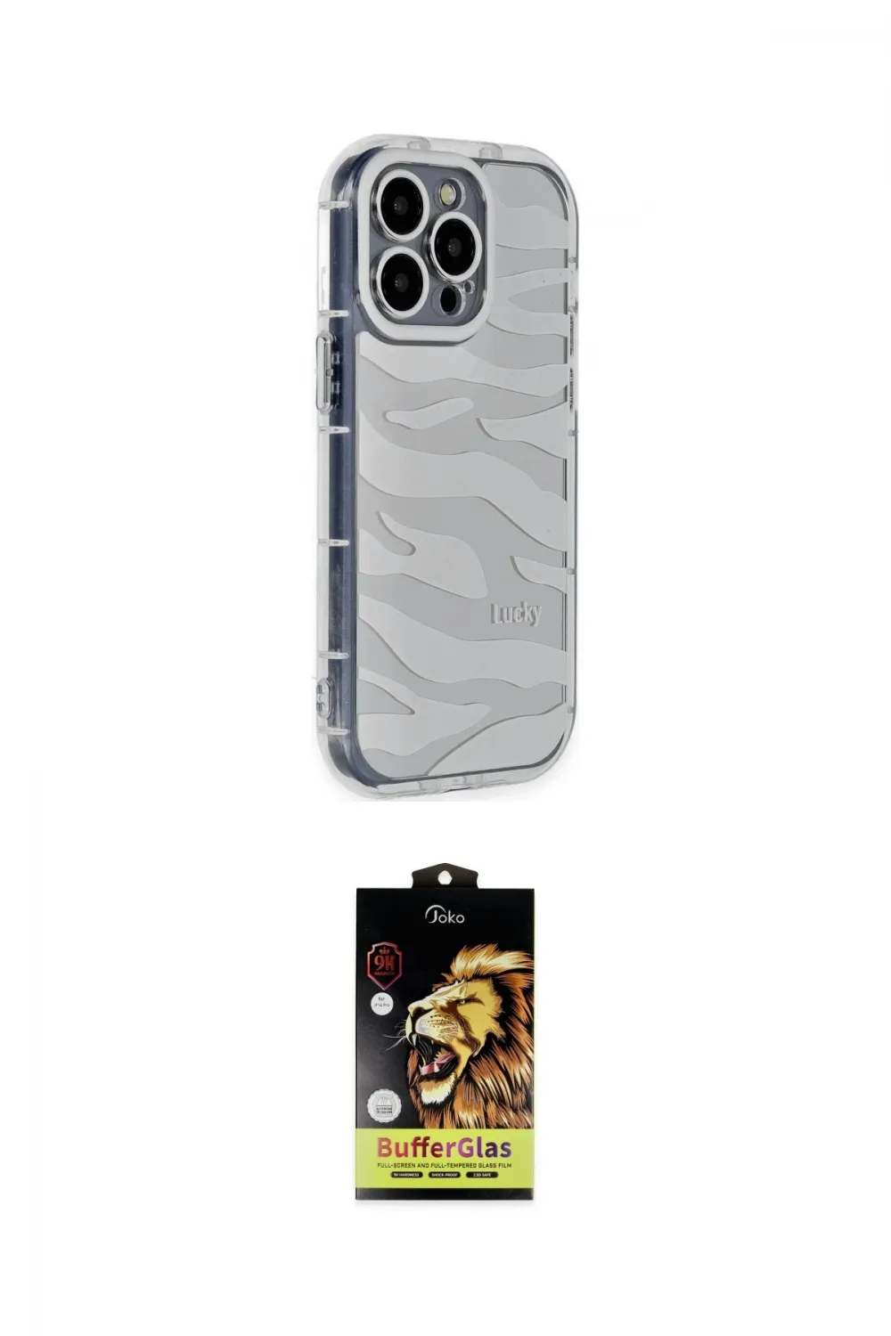 ieg™ iPhone 14 Pro Kılıf Ahenk Modern Serisi - Siyah Buffer Cam Ekran Koruyucu