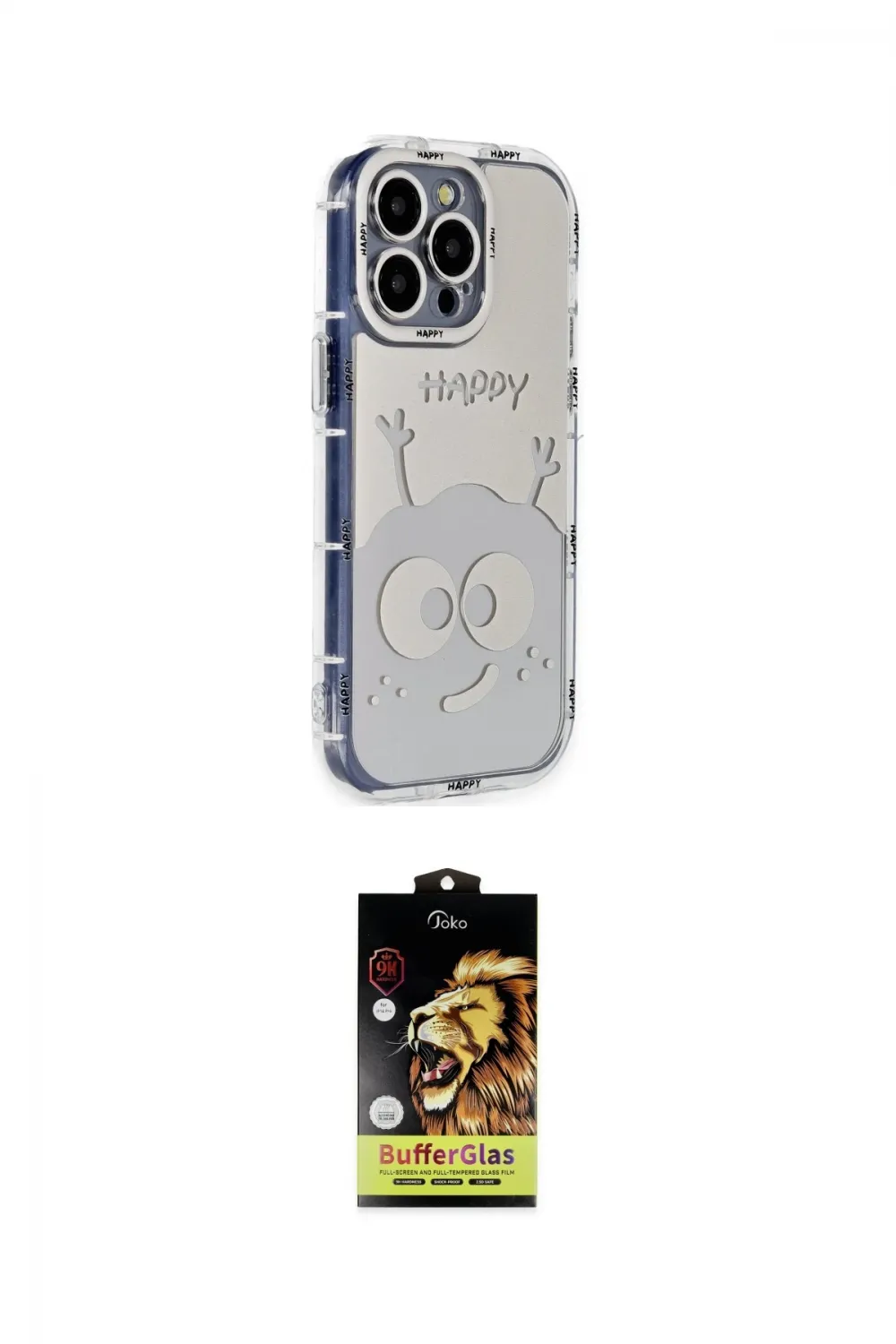 ieg™ iPhone 14 Pro Kılıf Ahenk Modern Serisi - Siyah Buffer Cam Ekran Koruyucu