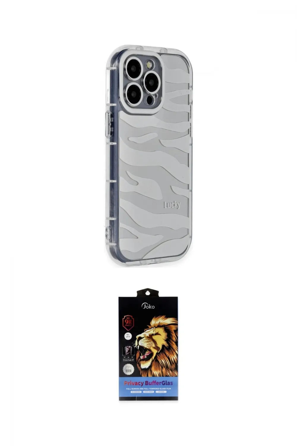ieg™ iPhone 14 Pro Kılıf Ahenk Modern Serisi - Siyah Buffer Hayalet Cam Ekran Koruyucu