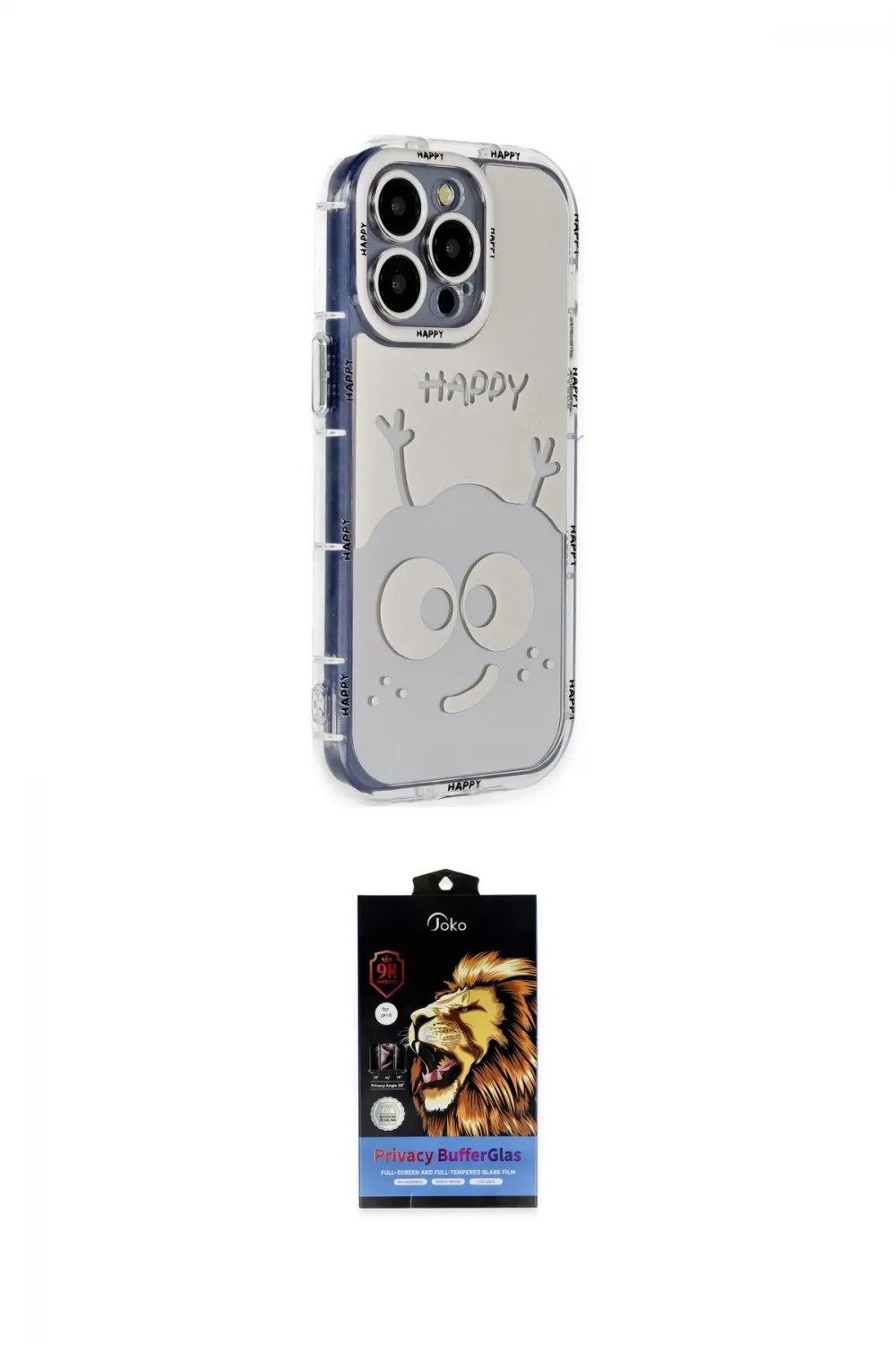 ieg™ iPhone 14 Pro Kılıf Ahenk Modern Serisi - Siyah Buffer Hayalet Cam Ekran Koruyucu