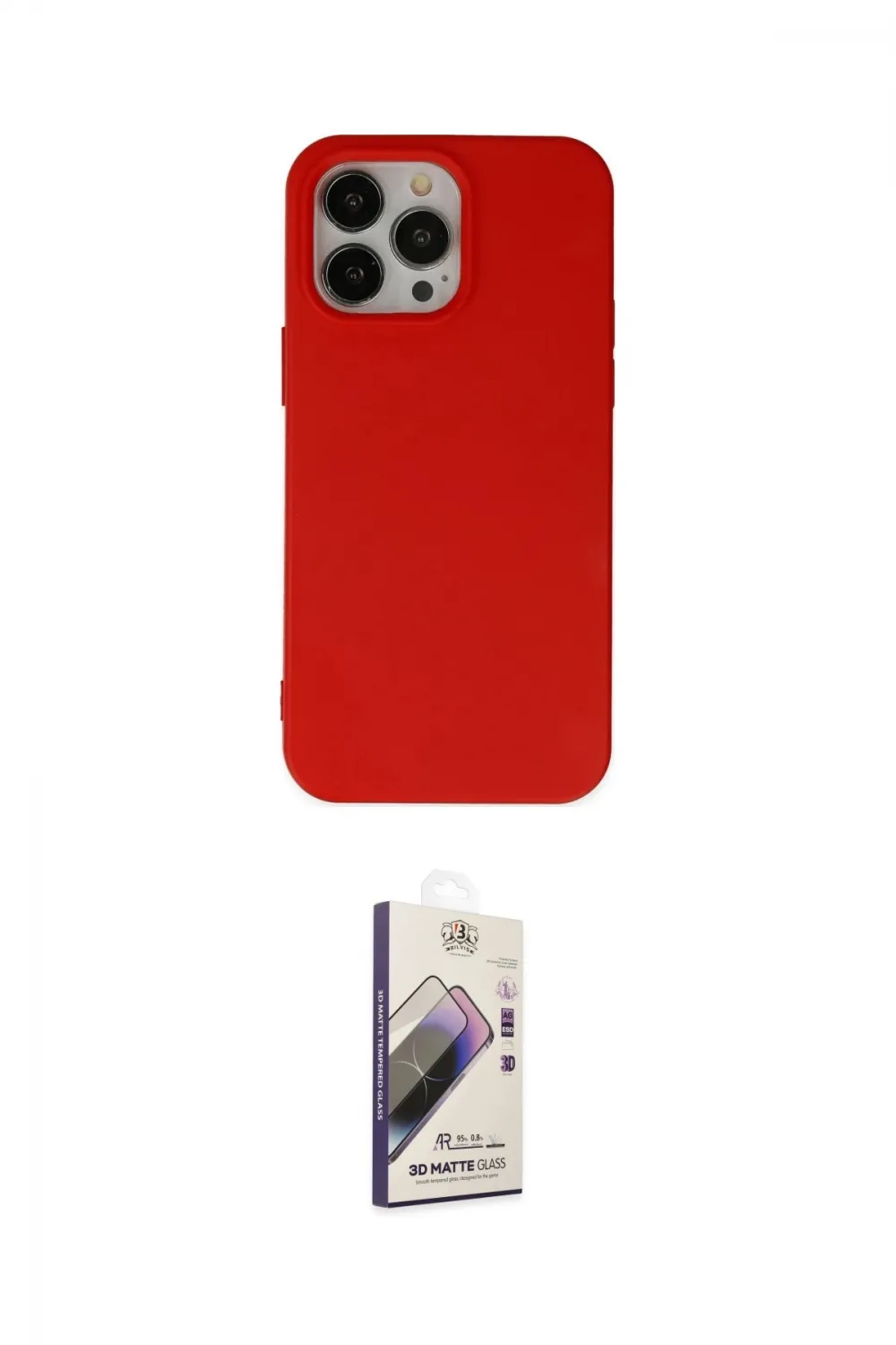 ieg™ iPhone 14 Pro Kılıf Ahenk Serisi - Siyah Bilvis 3D Mat Cam Ekran Koruyucu