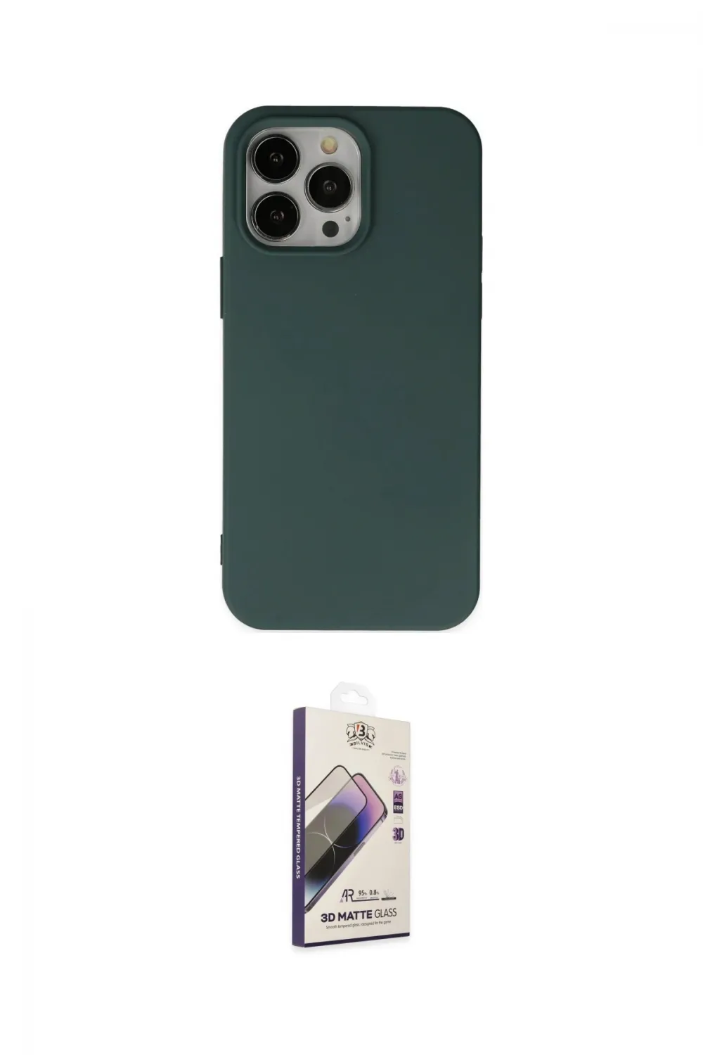 ieg™ iPhone 14 Pro Kılıf Ahenk Serisi - Siyah Bilvis 3D Mat Cam Ekran Koruyucu