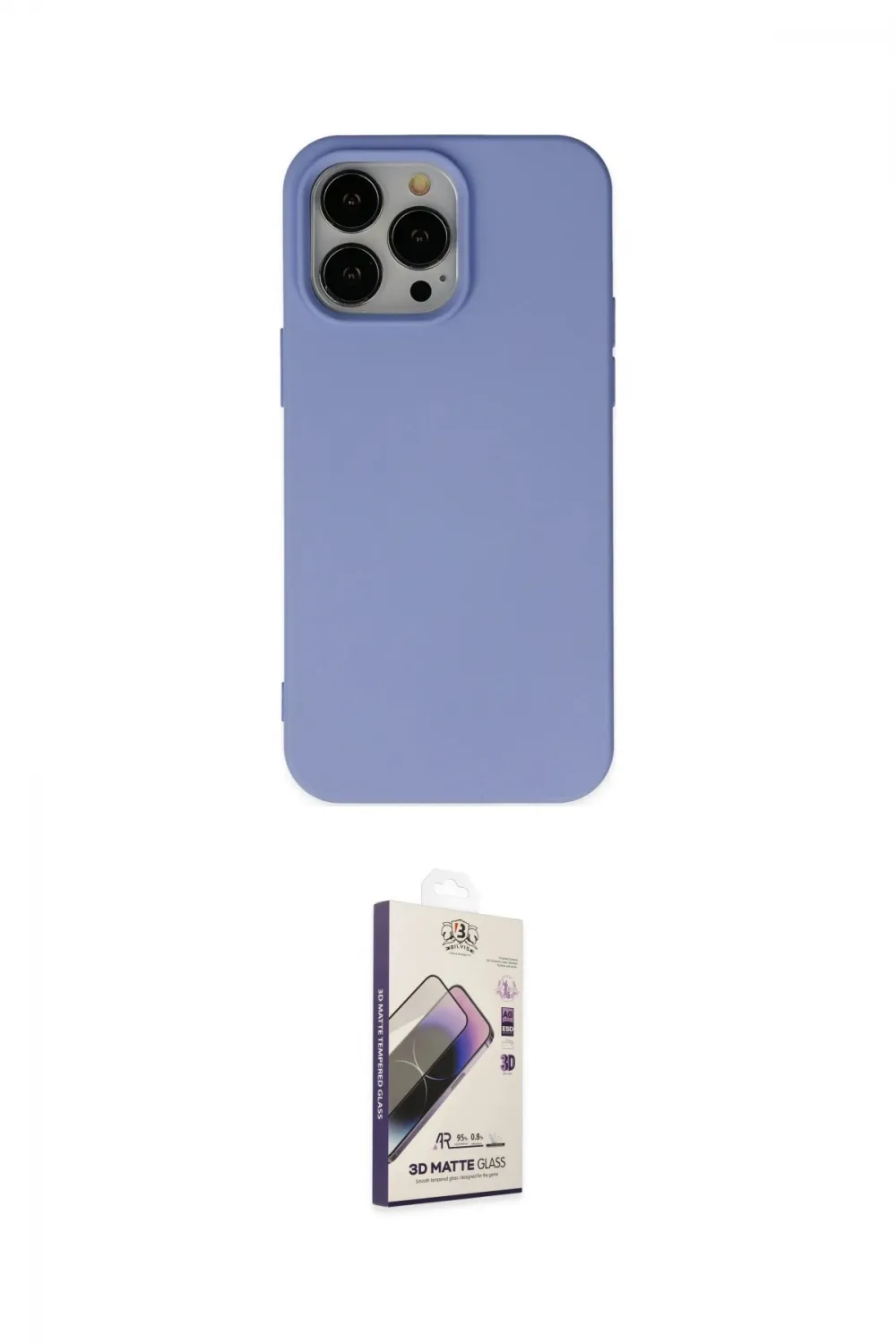 ieg™ iPhone 14 Pro Kılıf Ahenk Serisi - Siyah Bilvis 3D Mat Cam Ekran Koruyucu