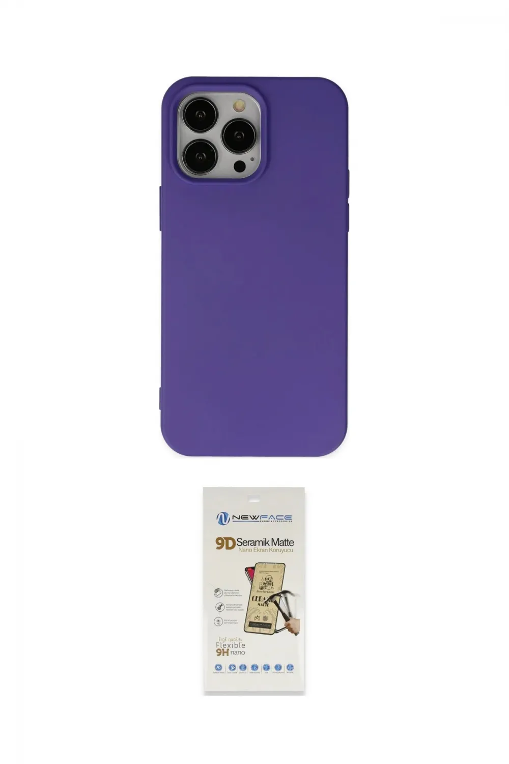 ieg™ iPhone 14 Pro Kılıf Ahenk Serisi - Siyah Mat Seramik Nano Ekran Koruyucu