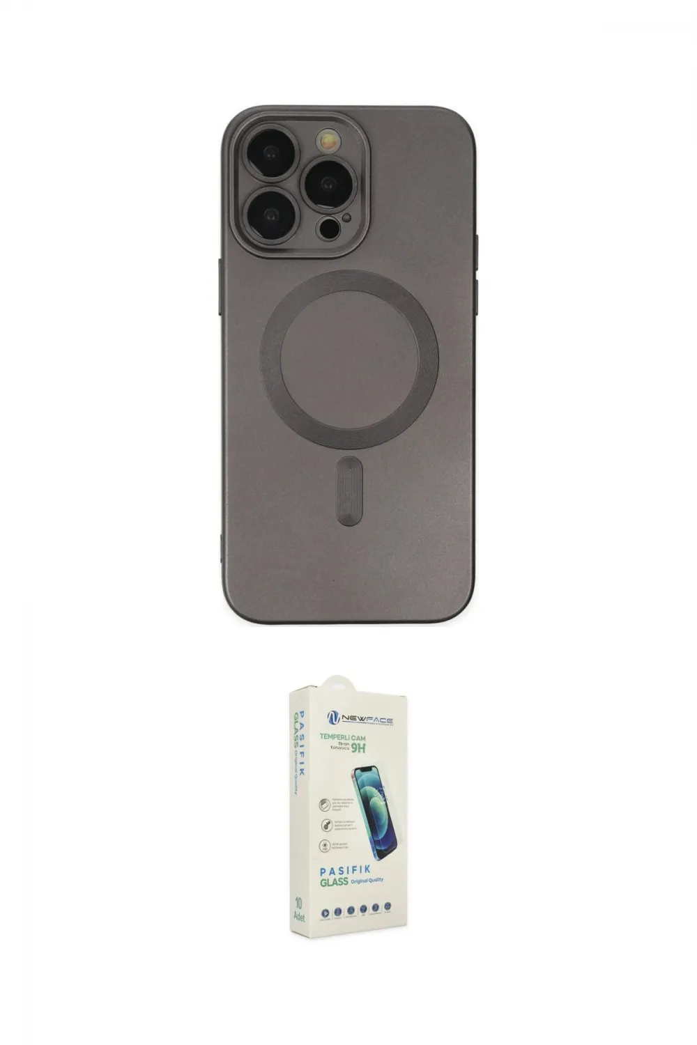 ieg™ iPhone 14 Pro Kılıf Akış Minimal Özel Seri - Şeffaf Pasifik Cam Ekran Koruyucu