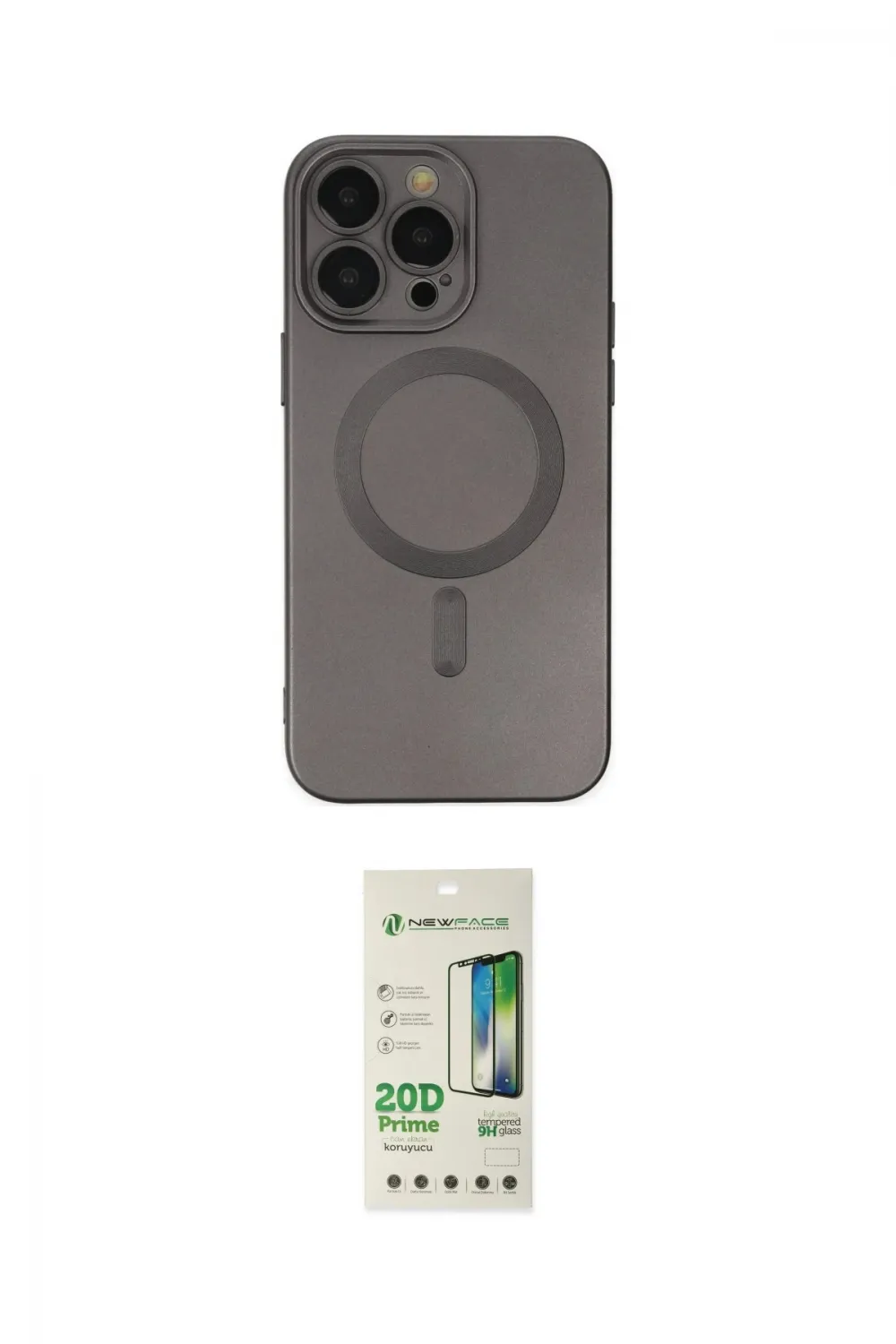 ieg™ iPhone 14 Pro Kılıf Akış Minimal Özel Seri - Siyah 20D Premium Cam Ekran Koruyucu
