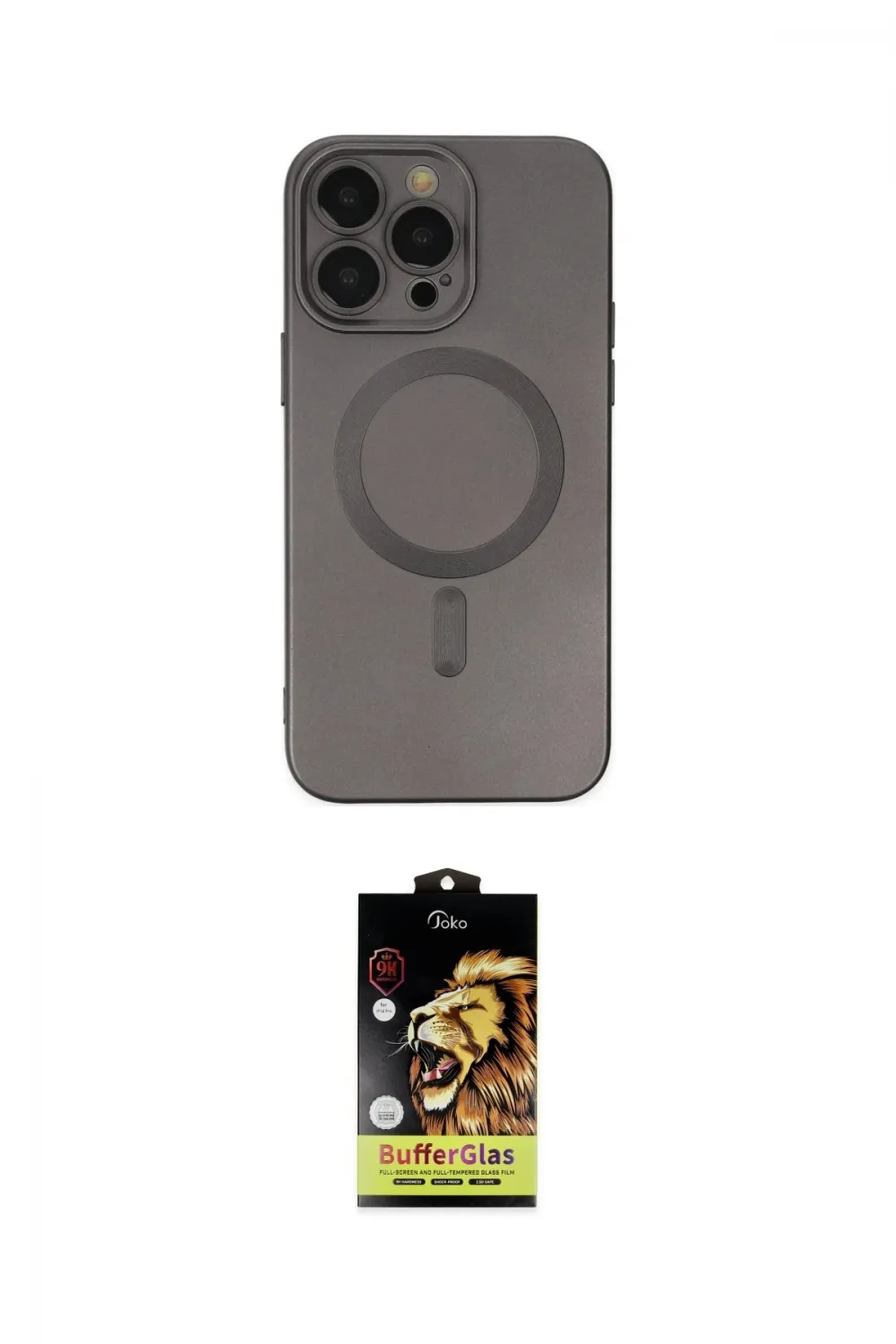 ieg™ iPhone 14 Pro Kılıf Akış Minimal Özel Seri - Siyah Buffer Cam Ekran Koruyucu