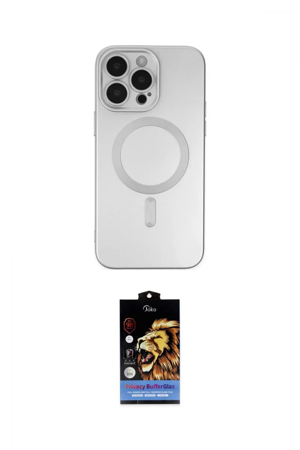 ieg™ iPhone 14 Pro Kılıf Akış Minimal Özel Seri - Siyah Buffer Hayalet Cam Ekran Koruyucu