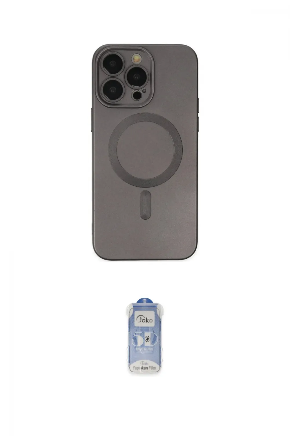 ieg™ iPhone 14 Pro Kılıf Akış Minimal Özel Seri - Siyah Joko Magic 5D Cam