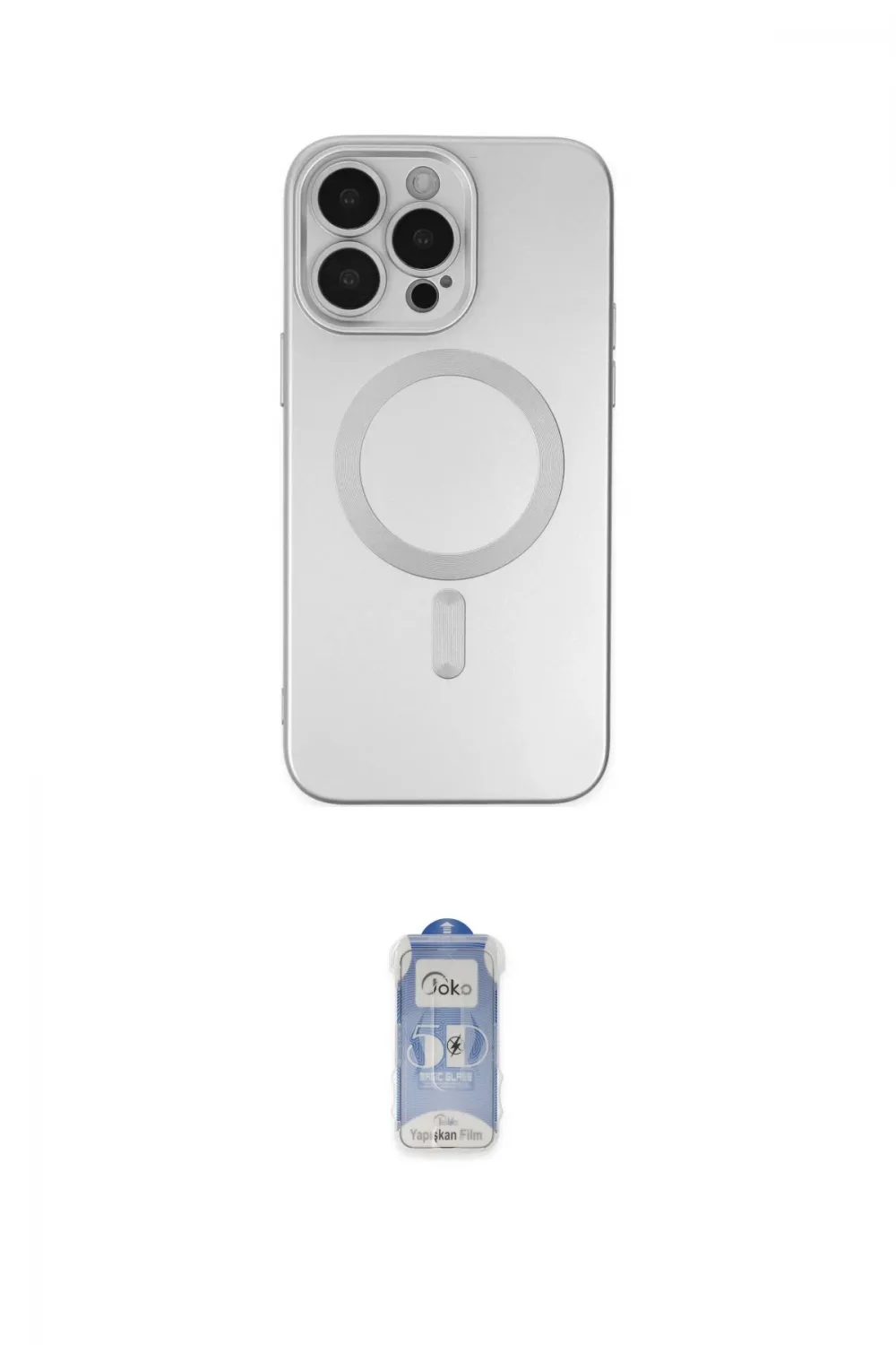 ieg™ iPhone 14 Pro Kılıf Akış Minimal Özel Seri - Siyah Joko Magic 5D Cam