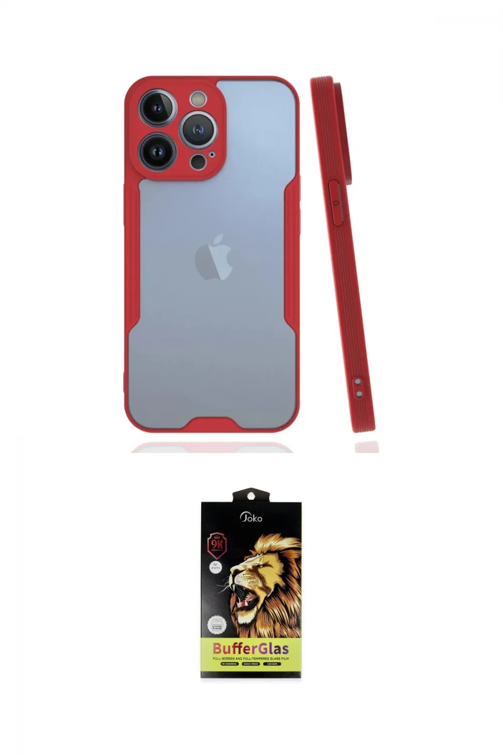 ieg™ iPhone 14 Pro Kılıf Atlas Asil Serisi - Siyah Buffer Cam Ekran Koruyucu