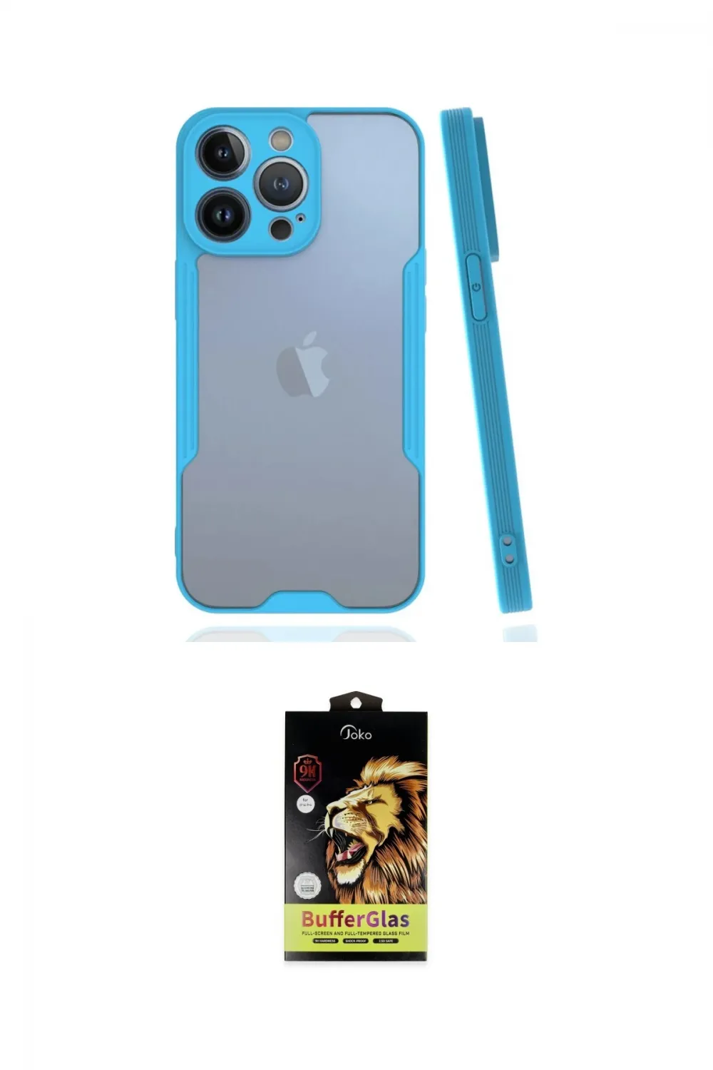 ieg™ iPhone 14 Pro Kılıf Atlas Asil Serisi - Siyah Buffer Cam Ekran Koruyucu