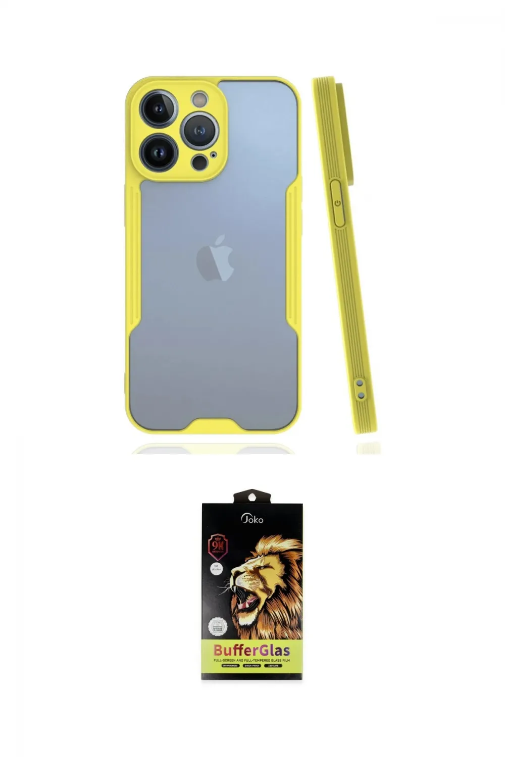 ieg™ iPhone 14 Pro Kılıf Atlas Asil Serisi - Siyah Buffer Cam Ekran Koruyucu