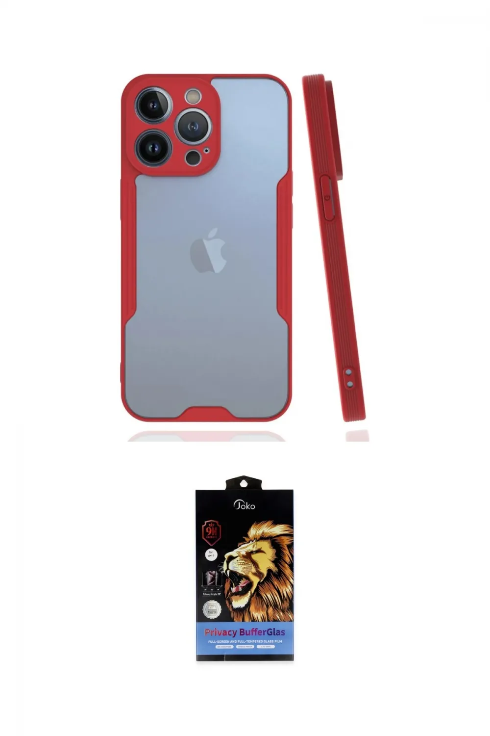 ieg™ iPhone 14 Pro Kılıf Atlas Asil Serisi - Siyah Buffer Hayalet Cam Ekran Koruyucu
