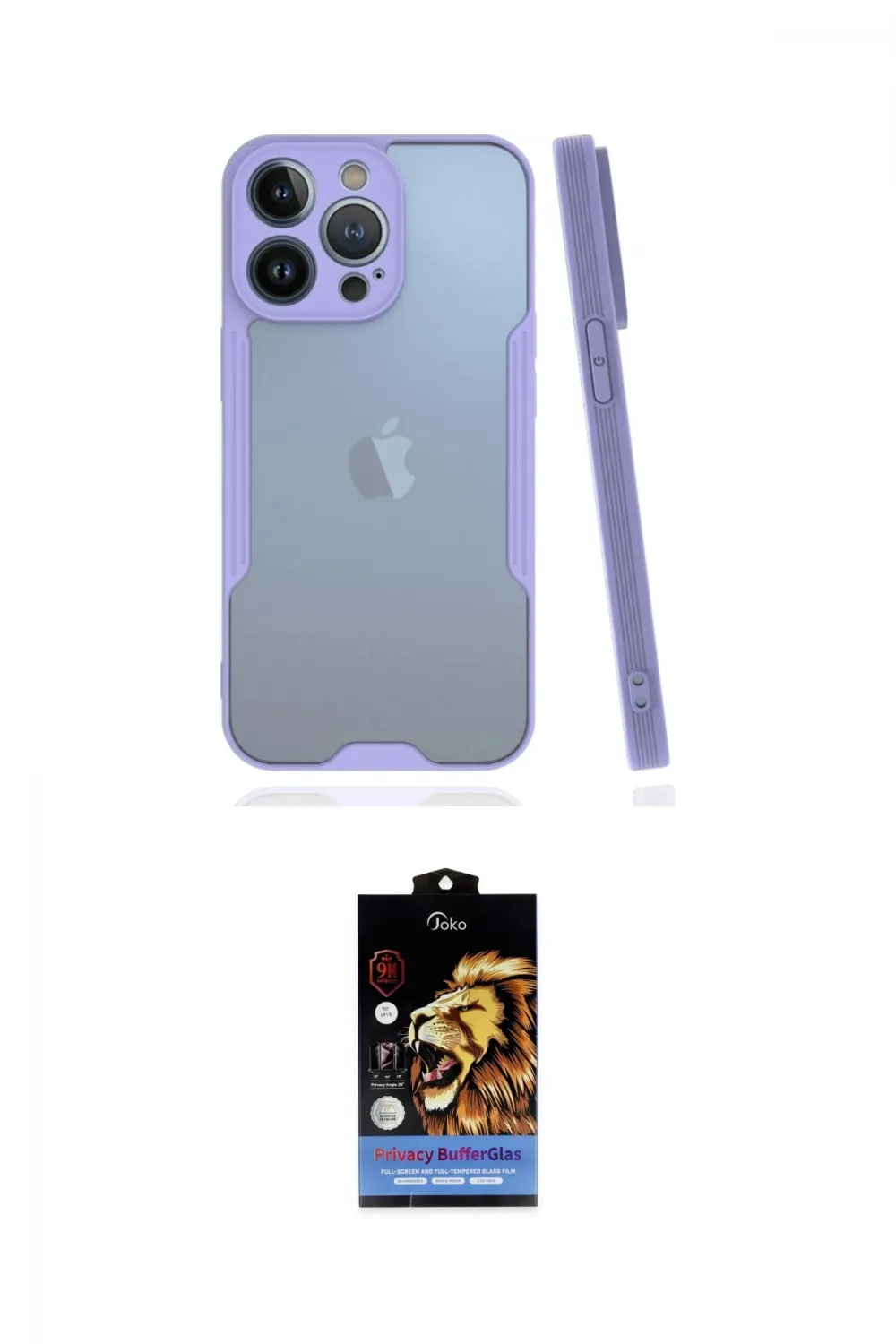 ieg™ iPhone 14 Pro Kılıf Atlas Asil Serisi - Siyah Buffer Hayalet Cam Ekran Koruyucu