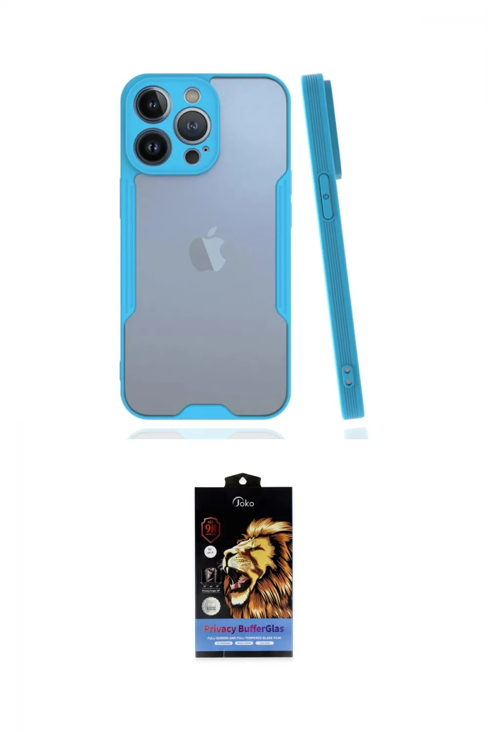 ieg™ iPhone 14 Pro Kılıf Atlas Asil Serisi - Siyah Buffer Hayalet Cam Ekran Koruyucu