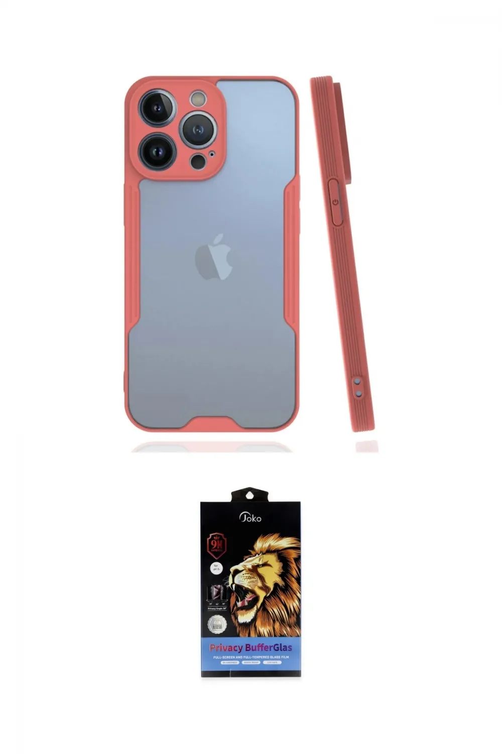 ieg™ iPhone 14 Pro Kılıf Atlas Asil Serisi - Siyah Buffer Hayalet Cam Ekran Koruyucu