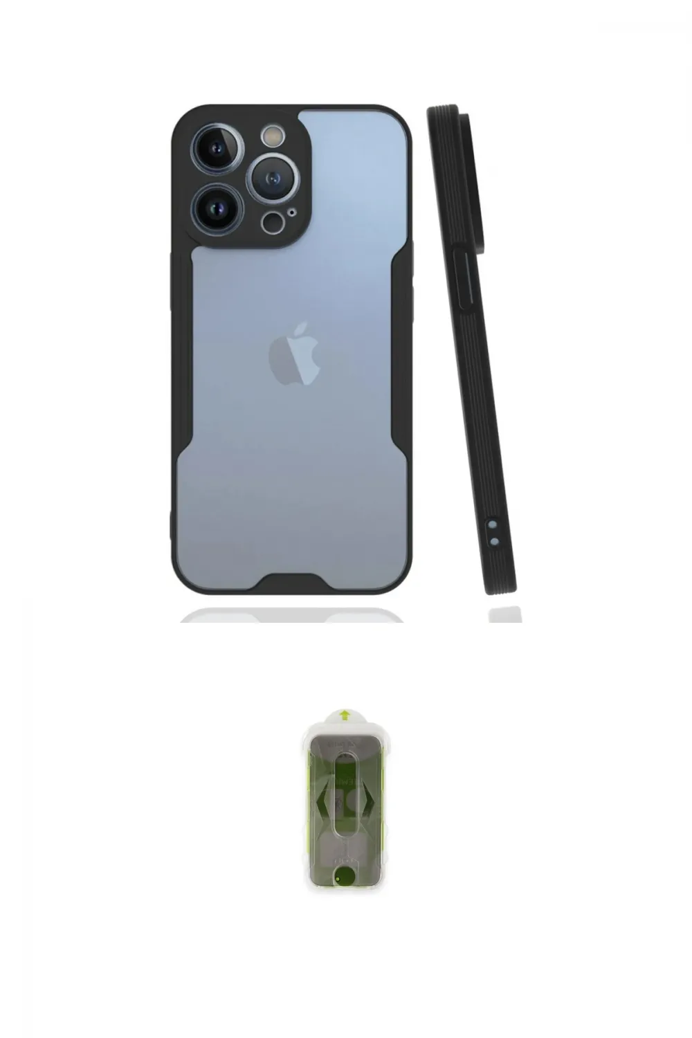 ieg™ iPhone 14 Pro Kılıf Atlas Asil Serisi - Siyah Joko Magic 5D Hayalet Cam