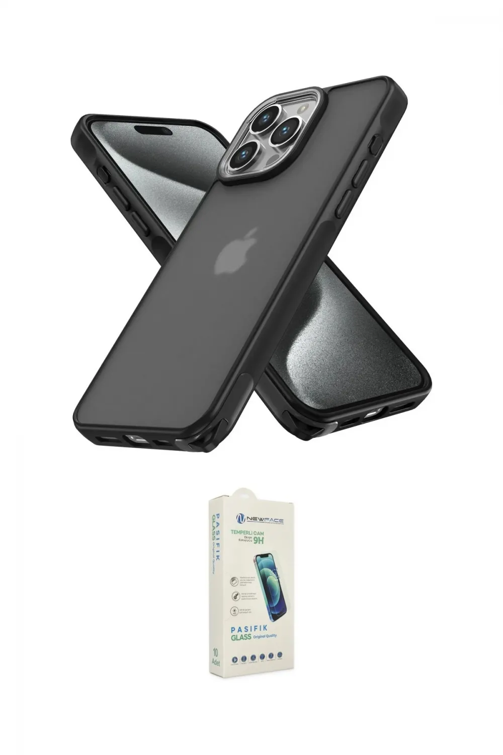 ieg™ iPhone 14 Pro Kılıf Atlas Form - Şeffaf Pasifik Cam Ekran Koruyucu