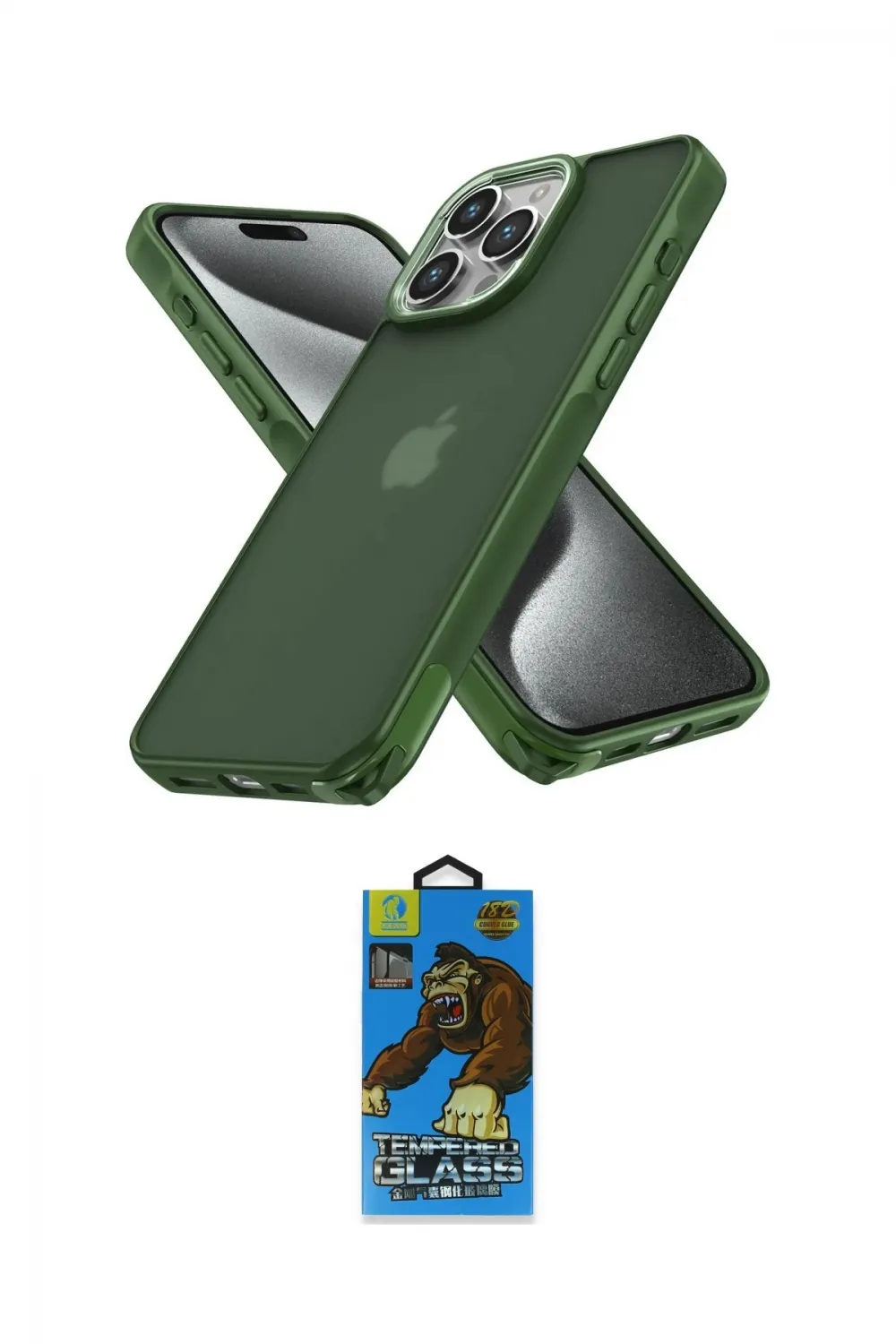 ieg™ iPhone 14 Pro Kılıf Atlas Form - Siyah 18D Cam Ekran Koruyucu