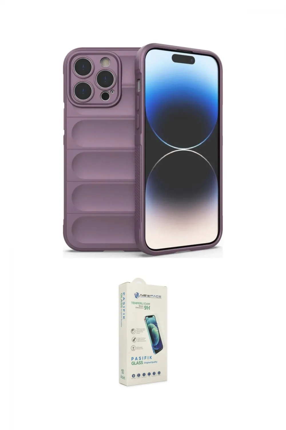 ieg™ iPhone 14 Pro Kılıf Atlas Koleksiyonu - Şeffaf Pasifik Cam Ekran Koruyucu