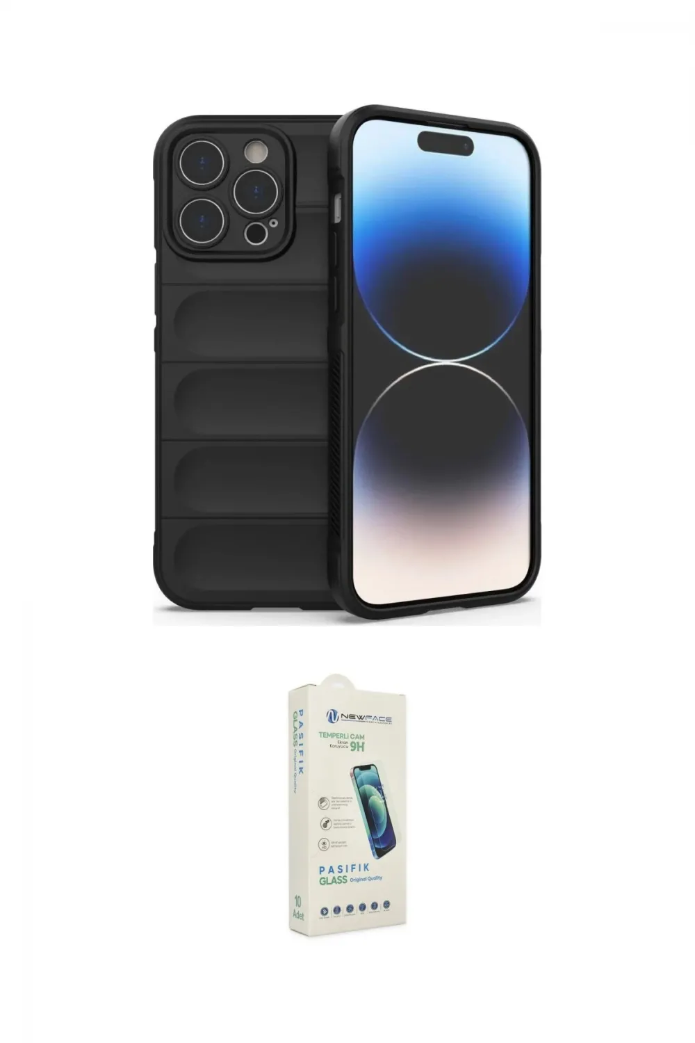 ieg™ iPhone 14 Pro Kılıf Atlas Koleksiyonu - Şeffaf Pasifik Cam Ekran Koruyucu