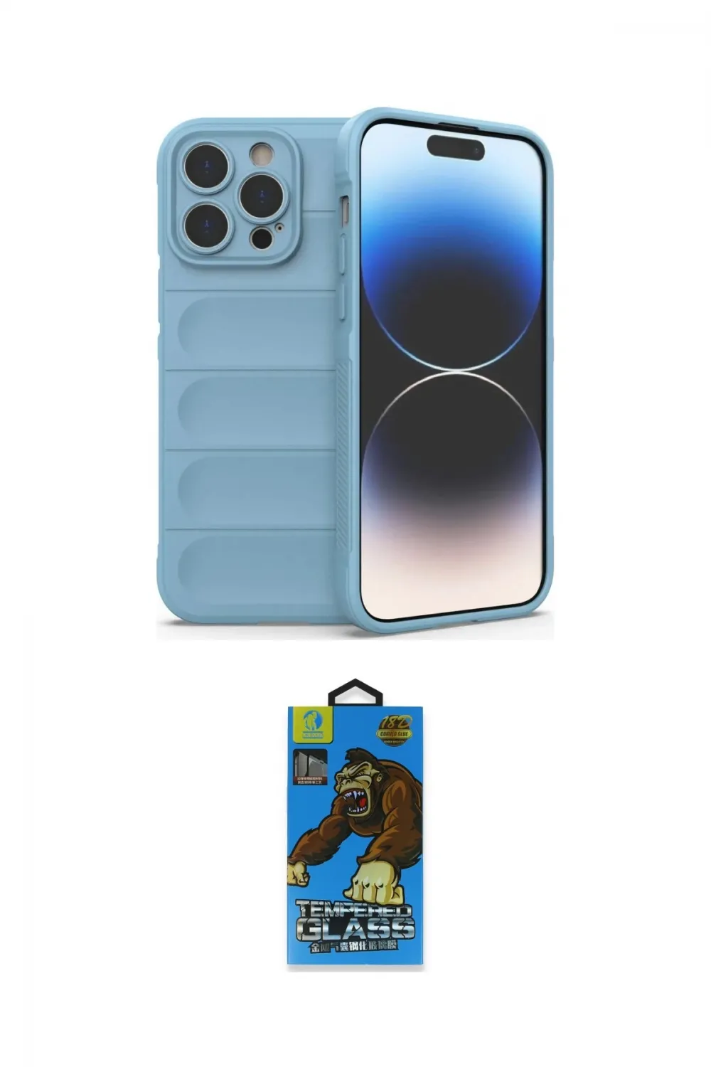 ieg™ iPhone 14 Pro Kılıf Atlas Koleksiyonu - Siyah 18D Cam Ekran Koruyucu