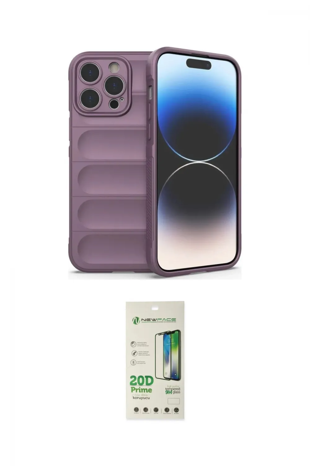 ieg™ iPhone 14 Pro Kılıf Atlas Koleksiyonu - Siyah 20D Premium Cam Ekran Koruyucu